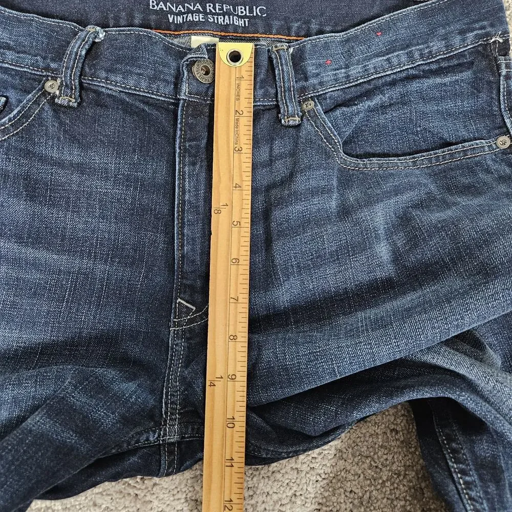 Banana Republic Jeans Men's 35X32 Blue Vintage Straight Honeycomb Minimalist